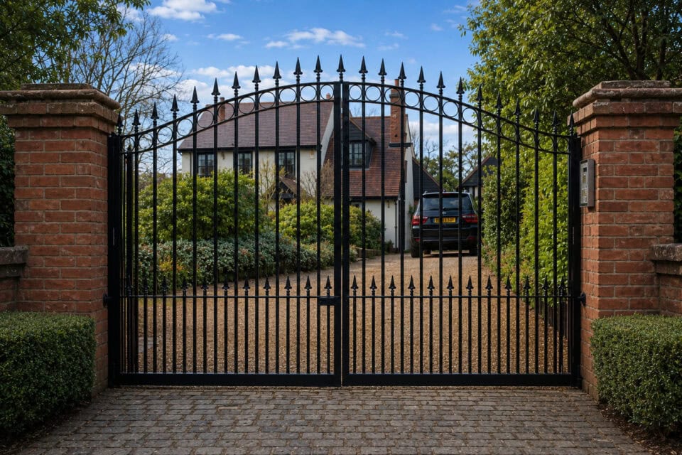 Steel driveway gates