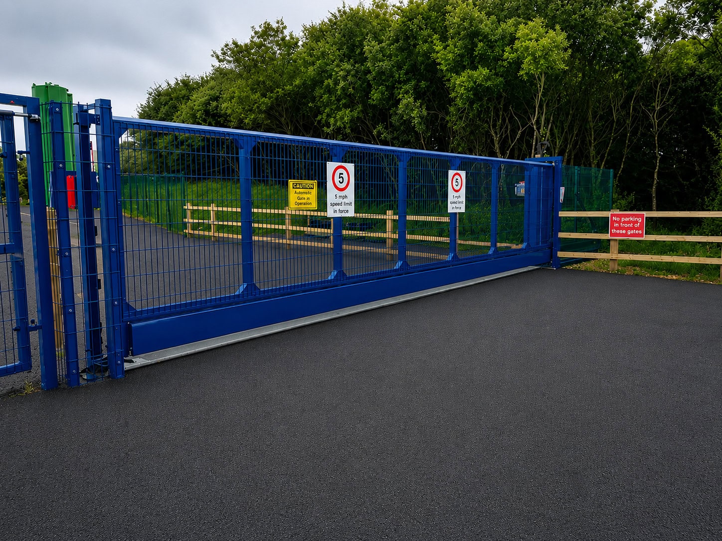 Blue Cantilever Gate